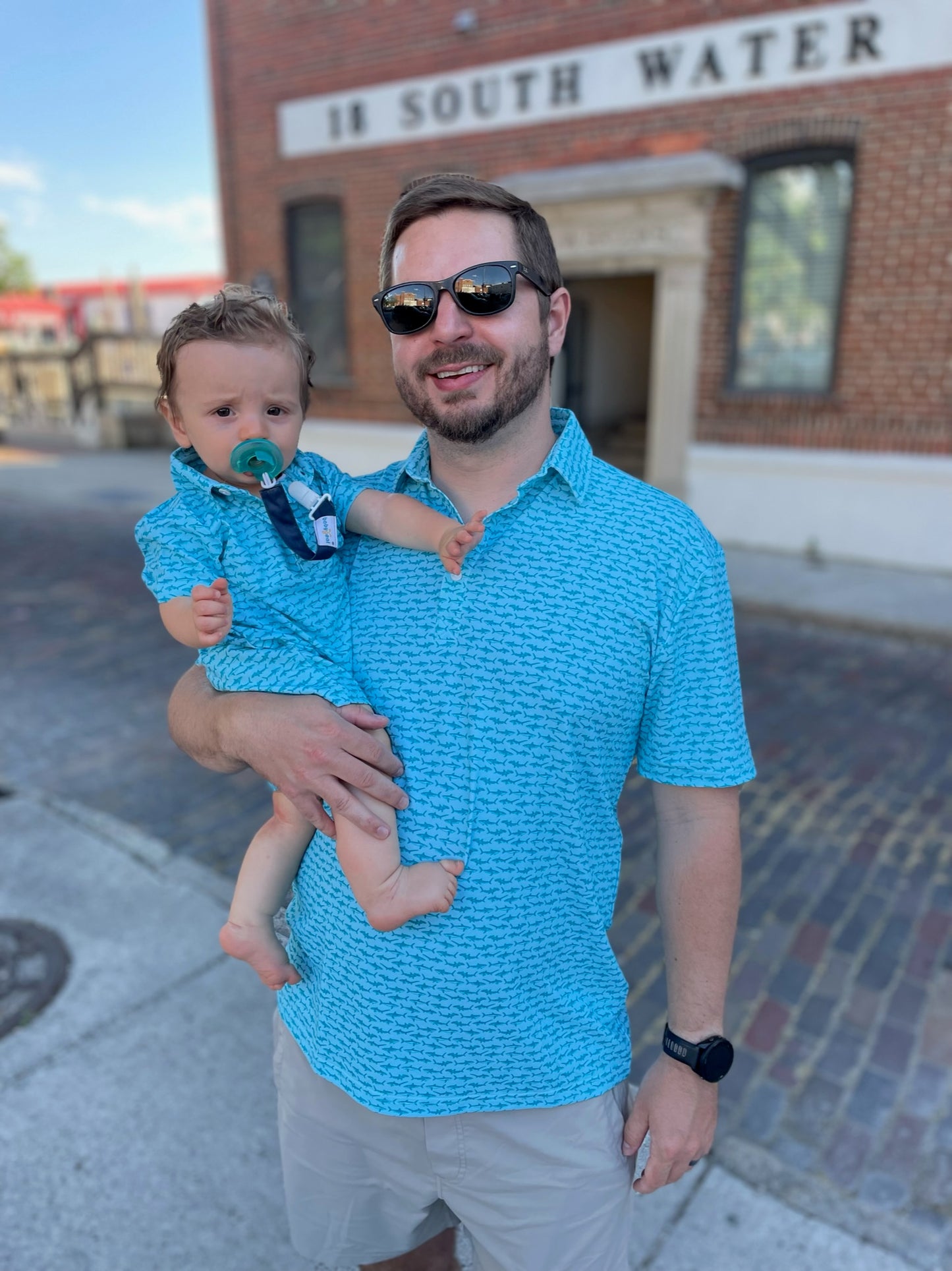 Summer Blues Men's Shark Polo