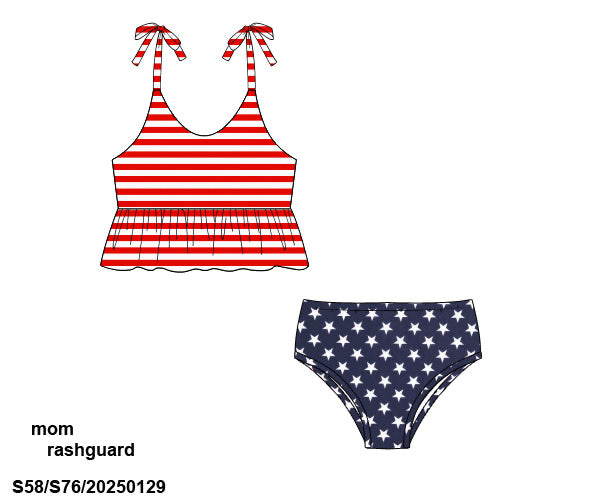 American Flag Swim Mom 2 Piece ETA early June