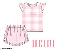 Gingham French Knot Girls Set ETA late June