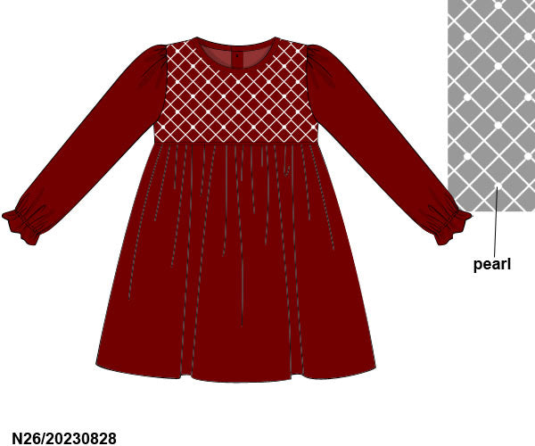 Velvet Dress with Pearl Detail