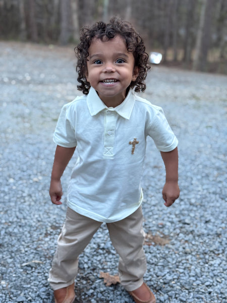 Bullion Stitch Cross Collared Shirt