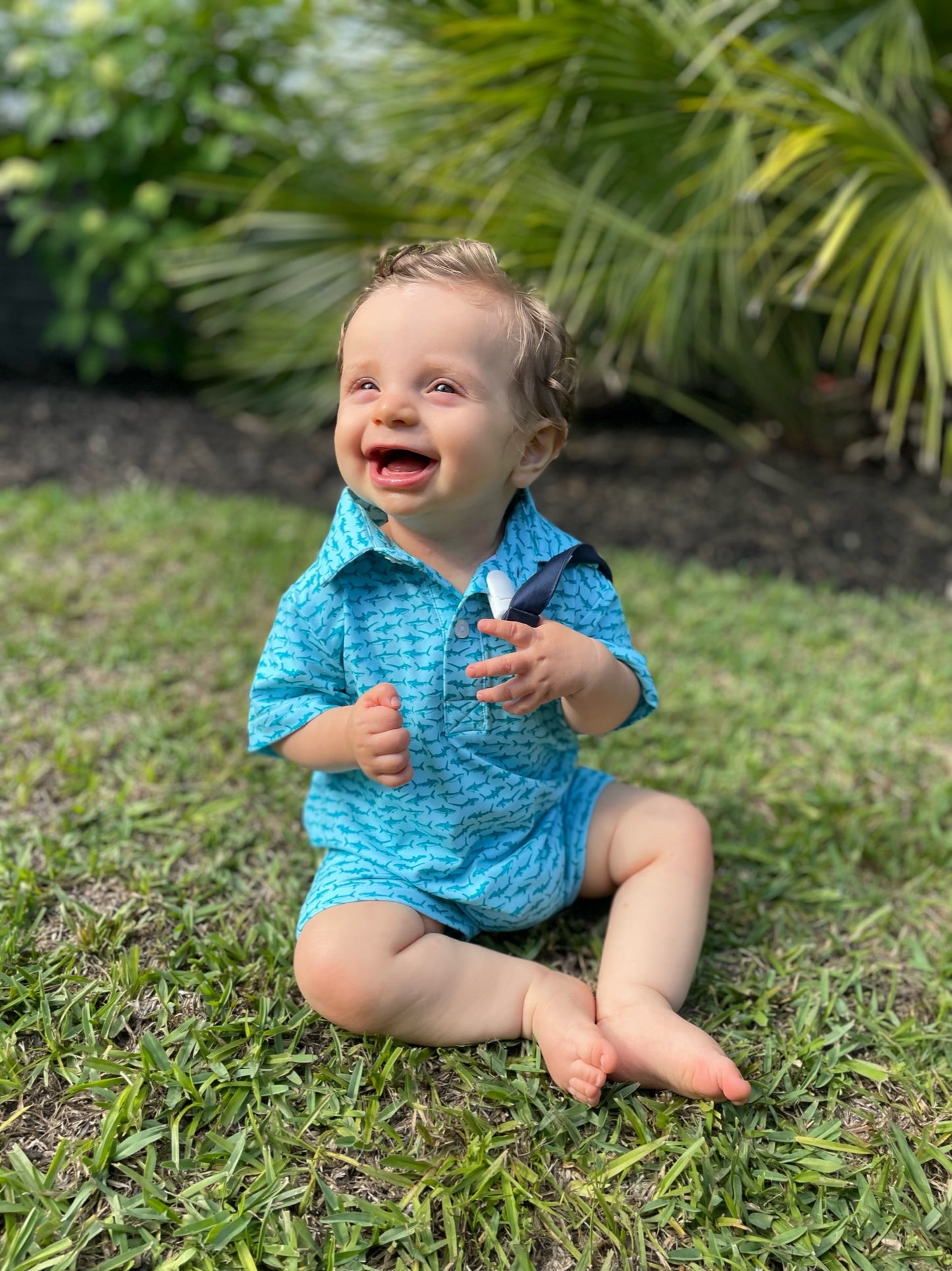 Summer Blues Shark Romper