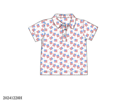Red, White & Blue Boys Polo ETA early June