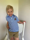 Blue Stripes Football Polo