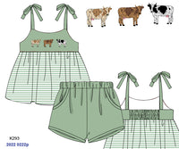 French Knot Cows Girls Set