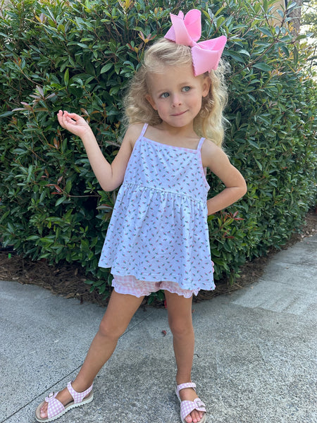 Sweet Pea Bow Cut Out Bloomer Set ETA late June