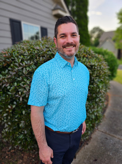 Summer Blues Men's Shark Polo