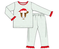 Christmas Cow Ruffle PJs