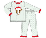 Christmas Cow Ruffle PJs