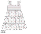 Red/Blue Swiss Dot Mom Dress