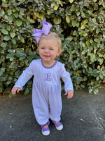 Purple Bitty Dot Romper no mono