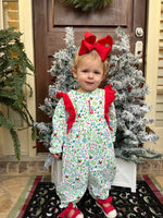 Christmas Floral Romper no monogram