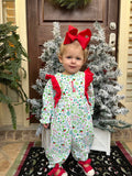 Christmas Floral Romper no monogram