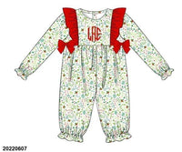 Christmas Floral Romper no monogram