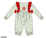 Christmas Floral Romper no monogram
