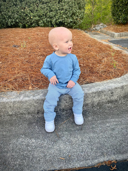 Blue Stripes Pant Set