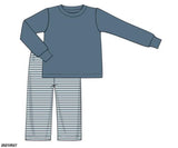 Blue Stripes Pant Set