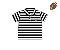Black Stripes Football Polo