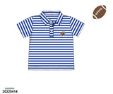 Blue Stripes Football Polo