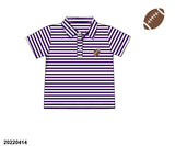 Purple Stripes Football Polo