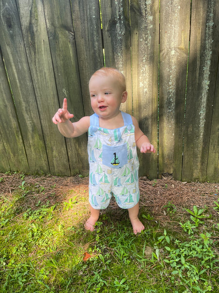 Pastel Sailboat Overalls